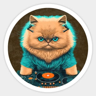 DJ Persian Cat Sticker